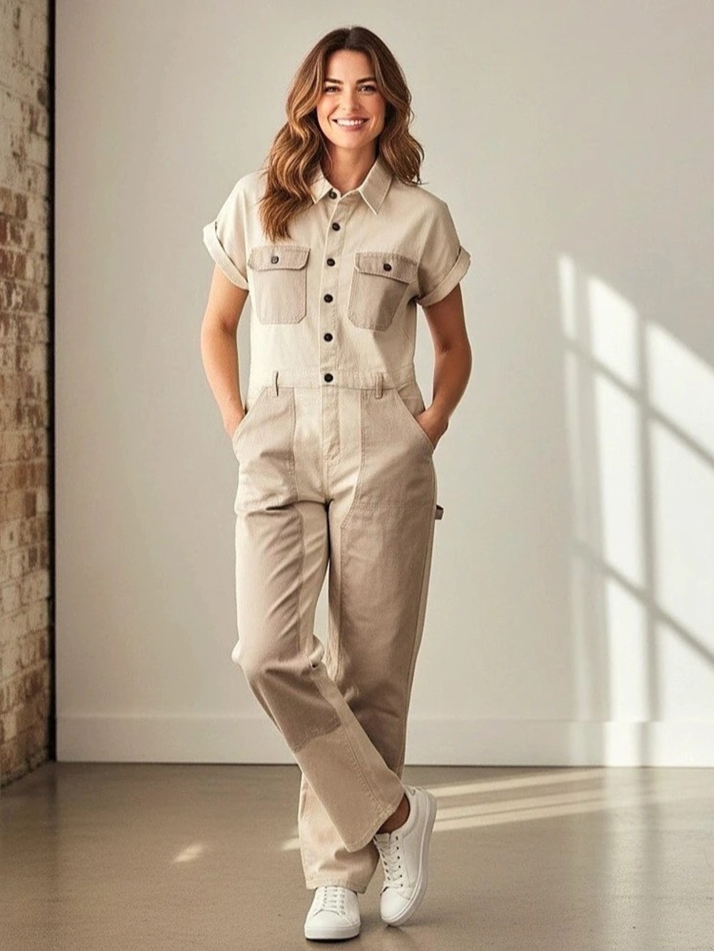 Woolrich x Target Colorblock Utility Jumpsuit Beige NWT